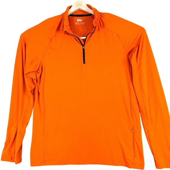 Rei Co-Op Other - REI Co-op Pullover Mens Large Tall Orange 1/4 Zip Lightweight Hiking Running